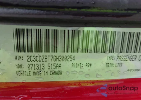 2016 Dodge Challenger R/T from USA, damaged, VIN 2C3CDZBT7GH300254